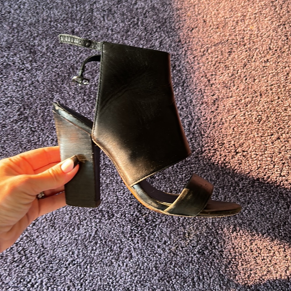 Steven black leather heels size 6